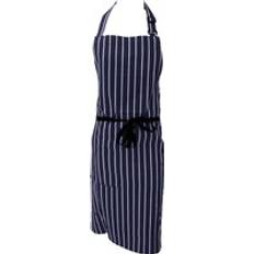 Aprons Dennys Cotton Striped Workwear Butchers Apron - Navy/White