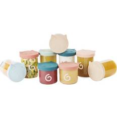 Non-Toxic Baby Food Containers & Milk Powder Dispensers Babymoov Isy Glass Baby Food Storage Container Set of 9
