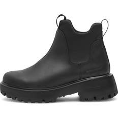 Dame - Syntetisk Gummistøvler Woden Isabella Waterproof Ankelstøvler - Black