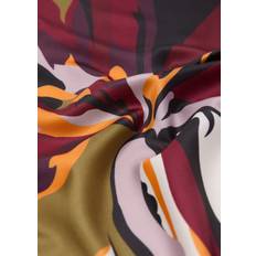 Dam - Satin Halsdukar & Sjalar Mango Satin Lily-Print Scarf Maroon -