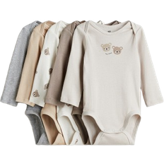 H&M Baby Långärmad Body 5-Pack - Beige/Hello