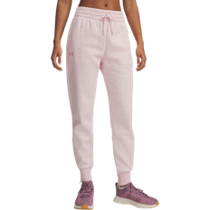 Fitness & Gym - Pink Trousers Under Armour Womens Rival Fleece Joggers - Prime Pink/Light Heather