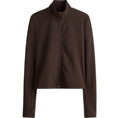 H&M Zip Through Sports Jacket with SoftMove - Dark Brown