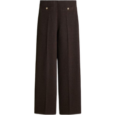 Brown - Women Trousers H&M Wide Trousers - Dark Brown