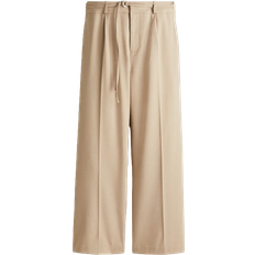 H&M Belted Tailored Trousers - Beige