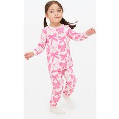 Cotton Pyjamases Tu Pink Bow Print Pyjama Set - Pink Bow Print