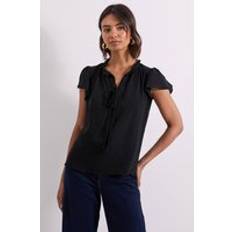 Women Blouses on sale Dorothy Perkins Frill Sleeve Tie Front Top - Black