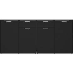 vidaXL 3074928 Black Sideboard 160x75cm 2pcs