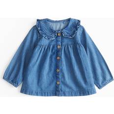 Tu Shirts Tu Frill Collared Blue Denim Shirt