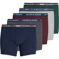 Jack & Jones Underwear Jack & Jones Plus Size 5-pack Trunks - Blue/Dark Grey Melange