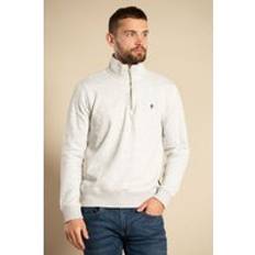 Cotton Blend Half-Zip Jumper - Light Grey