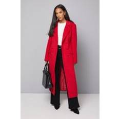 Wallis Double Breasted Pocket Detail Coat - Red