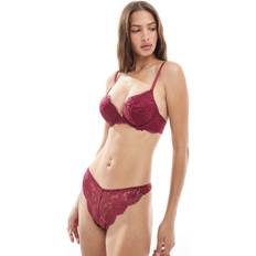 New Look Women Underwear New Look Burgundy High Waisted Lace Thong - Red