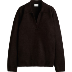H&M Fine Knit Collared Jumper - Dark Brown