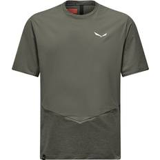 Herr - Vindtät T-shirts Salewa Pedroc Dry Wind T-Shirt Funktionströja Herr - Grå/Olivgrön