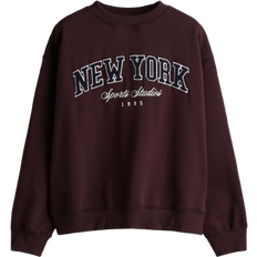Sweatshirts - Women Jumpers H&M Text Motif Sweatshirt - Burgundy/New York