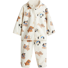 6-9M Fleeceset Barnkläder H&M Fleece Set 2-piece - Cream/Dogs (1298834001)