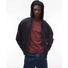 Oversized hoodie Topman Heavyweight Oversized Fit Zip Through Hoodie - Black