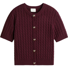 H&M Cable Knit Cardigan - Wine Red