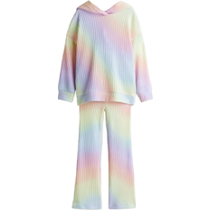 H&M Brushed Rib Knit Set 2-Piece - Light Pink/Rainbow Stripes (1294379009)