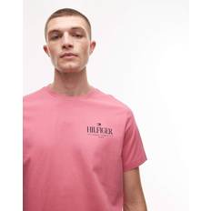 Tommy Hilfiger Pink T-shirts Tommy Hilfiger Rosapink T-shirt Med Stablet Logo - Lyserød