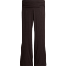 H&M Gathered Microfiber Yoga Pants - Dark Brown
