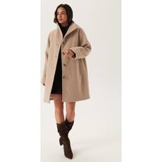 Dam - Gråa Kappor & Rockar Selected Övergångskappa Slfvinni Wool Blend Coat - Beige