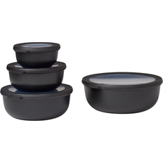 Mepal Cirqula Flat Nordic Black Food Container 4pcs