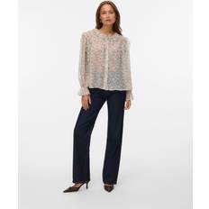 Grå Bluser Vero Moda Vmpetra Ls Shirt Wvn Noos - Beige/Grå