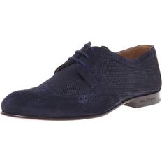 Ruskind Oxford Baldinini Blue Printed Suede Lace-Up Sko - Blue
