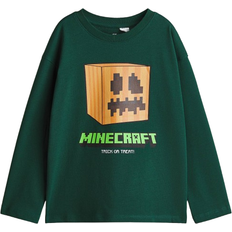 Minecraft Överdelar Barnkläder H&M Pojke Långärmad T-shirt - Mörkgrön