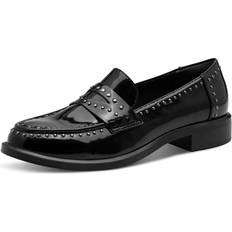 Dame - Syntetisk Lave sko Tamaris Slipper Loafers Læder Polido Lak - Sort