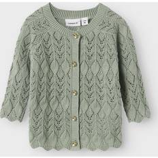 Grøn Trøjer Name It Økologisk Bomuld Strikket Cardigan - Grøn