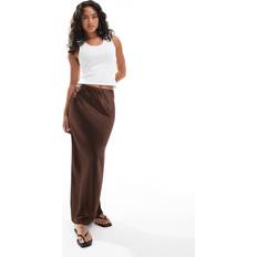 Brown - Midi Skirts New Look Satin Bias Midi Skirt - Dark Brown