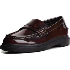 43 - Läderimitation Lågskor Bershka Vinröda Pennyloafers Slip-in Burgunder