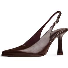 Slingpumps Sko Med Hæle Og Hælrem - Rustbrun