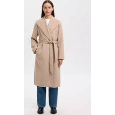 Recycled Materials - Wool Coats Selected Rosa Wool Blend Coat - Sand
