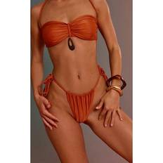 Orange Bikiniunderdelar PrettyLittleThing Tanga Thong Bikini Bottoms - Orange