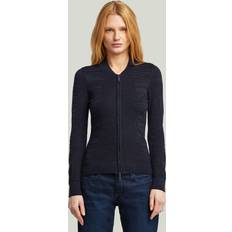 G-Star Overtøj G-Star 3D Biker Knit Slim Full Zip Navy Sweater - Mørkeblå