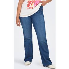 Flare Jeans Only Carmakoma Carroyal Mid Waist Flared Legging - Blue Denim