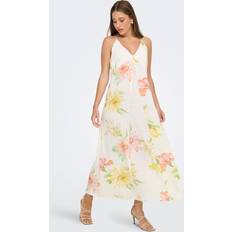 Blomstrede Kjoler Only Onlofelia Maxi Strap Dress Ox - Gul/Rosé/Hvid