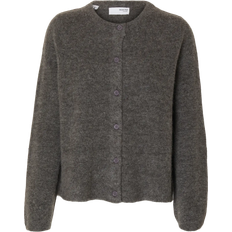 Selected Femme Kofta Long Sleeve Knit Cardigan - Grå