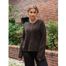 Bruna - Dam Koftor Selected Lulu New Knit Cardigan Ullblandning Stickad Kofta - Brun