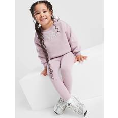 Nike Girls Embroidered Shine Crew Tracksuit - Pink