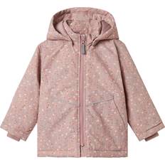 Blomstrede Jakker Børnetøj Name It Overgangsjakke NMFMAXI Pa Aop Noos - Pastelgrøn/Orange/Pink/Lyserød