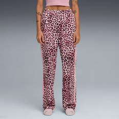 Puma Rosa Byxor & Shorts Puma T7 Leo Luxe All-Over Print Straight Pants - Rosa/Rosa/Mörkrosa/Svart