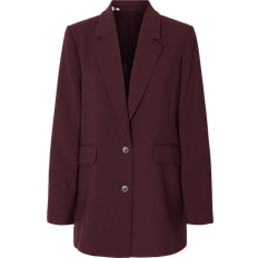 Purple - Women Blazers Selected Rita Relaxed Fit Blazer - Burgundy