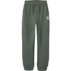 Genbrugsmaterialer Bukser Name It NkmNello Regular Fit Sweatbants - Ecru/Mørkegrøn/Sort