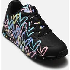 Skechers Turquoise Trainers Skechers Uno Spread The Love Wedge Trainer - Black