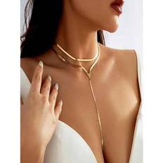 Shein Jewelry Women's Chunky Beautiful Necklace - Gold